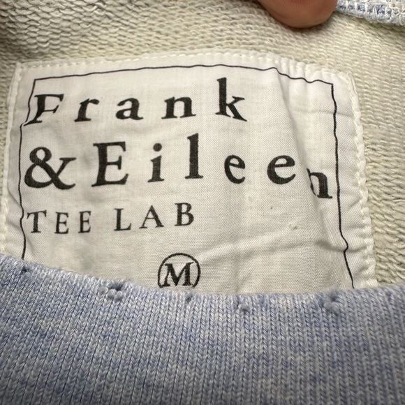 Frank & Eileen Sweatshirt Tee Lab M Baby Blue EUC Cool Asymmetrical Made in USA - Picture 6 of 9